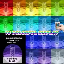 16 Colors Touch Night Light LED Crystal Table